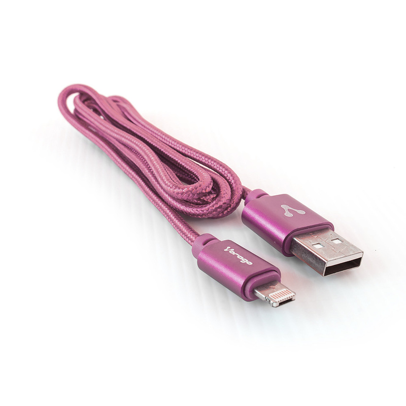 7502266675563-V - CABLE VORAGO CAB-209 DUAL MICRO USB/LIGHTNING ROSA 1M BOLSA