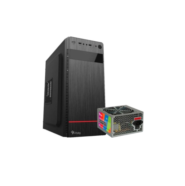 7503028126392-S - GABINETE STYLOS ATX 2 x 3,25 HDD,1 X 2.5 SSD, 500W ( STPGAC4B)