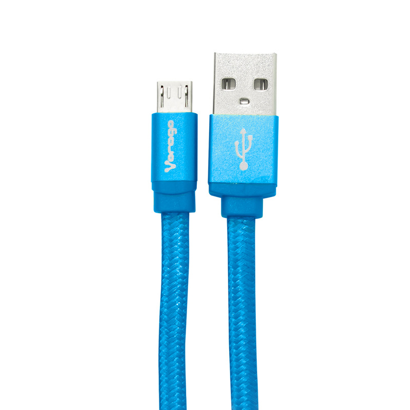 7502266674009-V - CABLE USB. VORAGO. CAB-113. USB 2. A MICRO USB. 1 METRO AZUL BOLSA