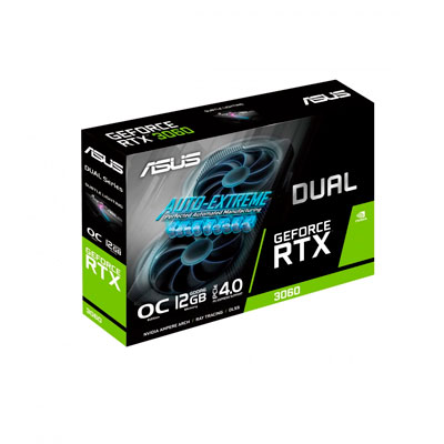 DUAL-RTX3060-012G-V2 - TARJETA DE VIDEO ASUS NVIDIA DUAL GEFORCE RTX3060 V2 OC, 12GB 192-BIT GDDR6, PCI EXPRESS 4.0, 90YV0GB2-M0AA10