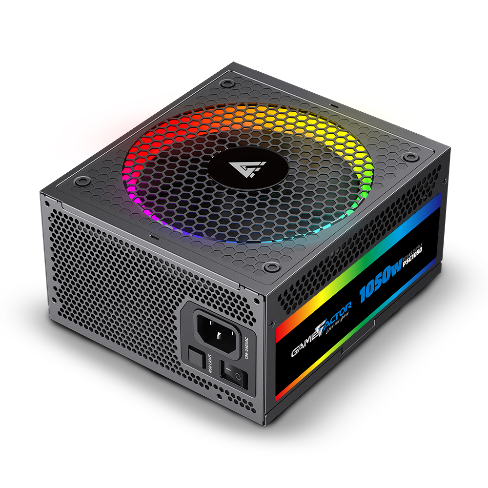 PSG1050 - FUENTE DE PODER GAME FACTOR FULL MOD RGB 1050W 80P GOLD 12VHPW 600W PS (PSG1050)