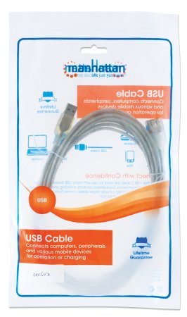 Extensión de cable USB 2.0, A macho / A hembra, 4.5m, Plata.