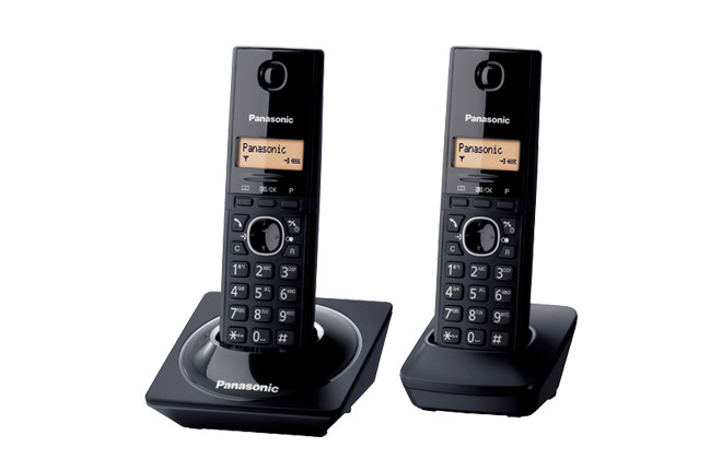 Panasonic KX-TG9321T Teléfono inalámbrico de 2 líneas, negro metálico, 1  auricular