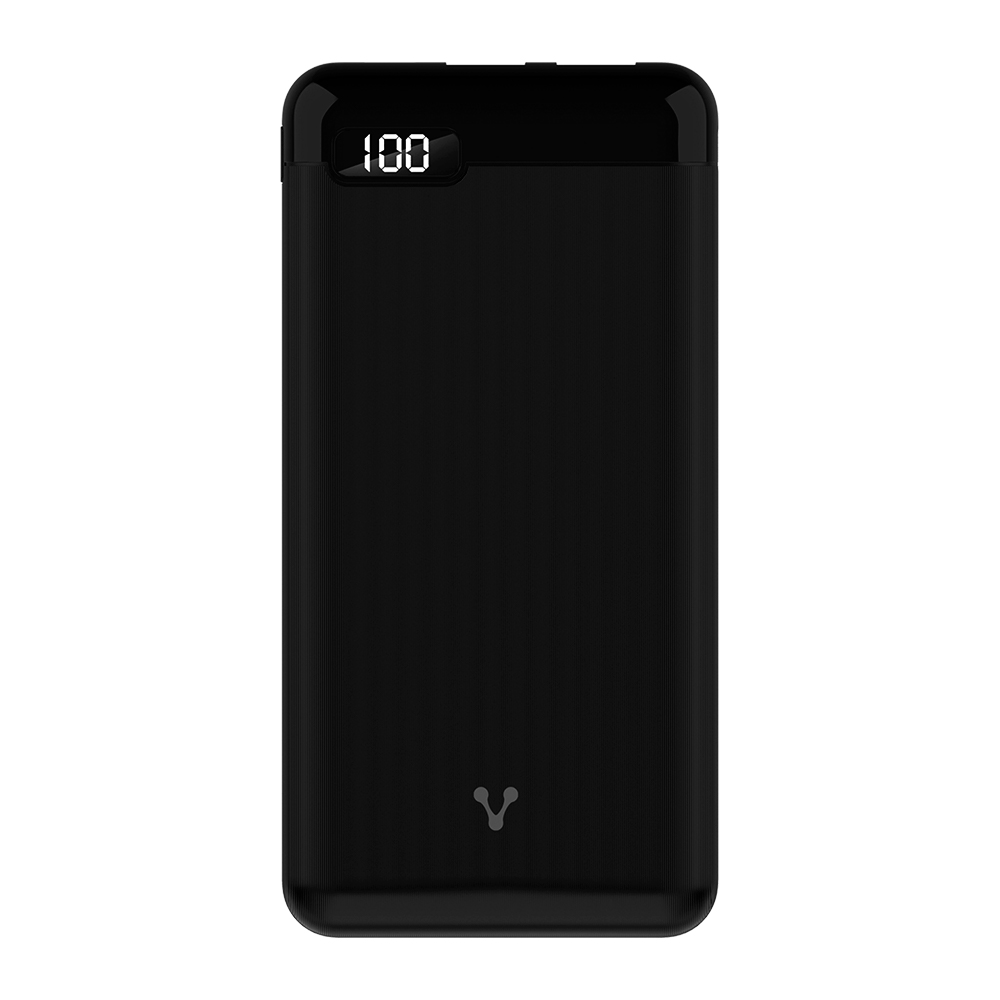 PB-450-BK - POWER BANK VORAGO USB Y TIPO C 10,000 mAh LCD NEGRO PB-450-BK