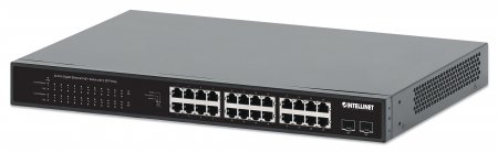 PoE Switch GB 24 ptos 19" 30W/pto, 370W + 2 SFP