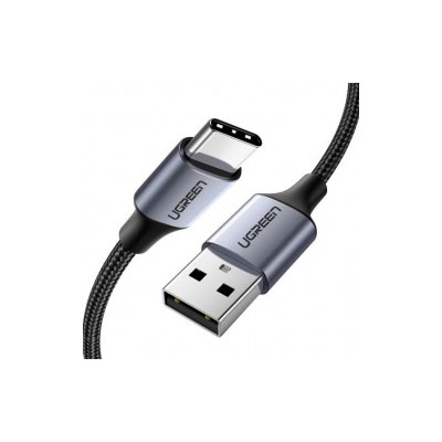 CABLE UGREEN USB C MACHO - USB A MACHO, 2 METROS, NEGRO, 60128