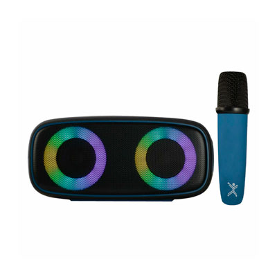PC-112815 - BOCINA PERFECT CHOICE OUTDOORS LITE, BLUETOOTH, INALAMBRICO, USB-C, NEGRO/AZUL C/MICROFONO, PC-112815