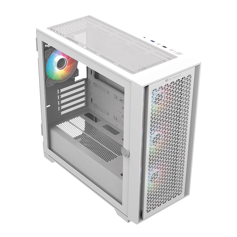 BR-938785 - GABINETE BALAM RUSH MEDIA TORRE CARBONO TWIN 8000B USB 3.0 4 VENT ARGB BLANCO (BR-938785)