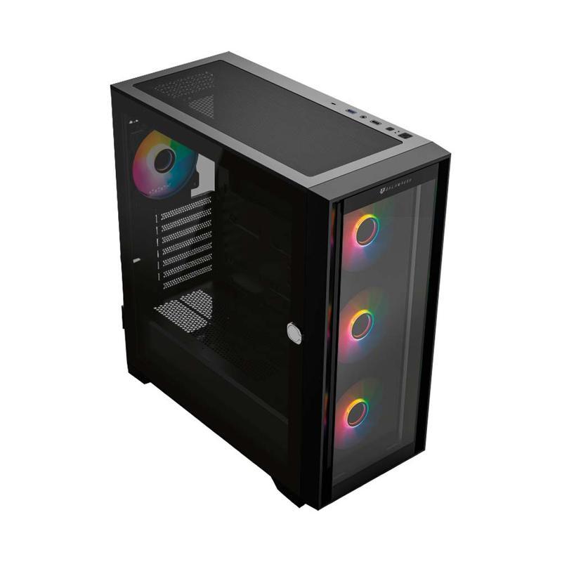 BR-938754 - GABINETE BALAM RUSH FULL TORRE CARBON 9000/USB 3.0/2.0/USB C/4 VENT/NEGRO (BR-938754)