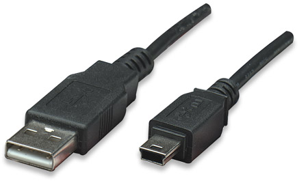 766623322638 - Cable USB V2.0 A-Mini B 0.9M Negro