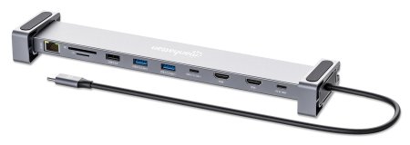 766623190398 - Docking USB-C 10 ptos con MST, 2xHDMI, 3xUSB-A, USB-C, USB-C PD, RJ45, SD-micro SD