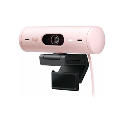 CAMARA WEB LOGITECH BRIO 500 CON MICROFONO, 4MP, 1920 X 1080 PIXELES, USB-C, ROSA, 960-001418