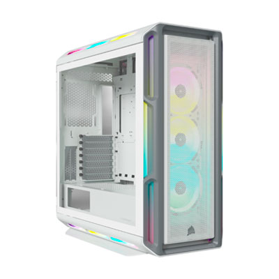 GABINETE CORSAIR ICUE 5000T, MIDI-TOWER, ATX/EATX/MICRO-ATX/MINI-ITX, USB 3.0, SIN FUENTE, 3 VENTILADORES INSTALADOS, BLANCO, CC-9011231-WW
