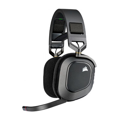 AUDIFONOS GAMER CORSAIR HS80, RGB, INALAMBRICO, USB, NEGRO, CA-9011235-NA