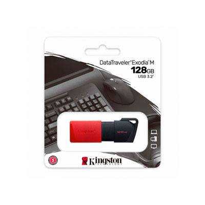 DTXM/128GB - MEMORIA USB 128GB KINGSTON EXODIA M 3.2 NEGRO/ROJO, DTXM/128GB