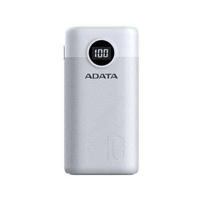 AP10000QCD-DGT-CWH - CARGADOR PORTATIL ADATA P10000QCD, 10000MAH, TIPO C, 2 USB, BLANCO, AP10000QCD-DGT-CWH