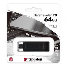 DT70/64GB - MEMORIA USB 64GB KINGSTON DT70 TYPE-C NEGRA 3.2 DT70/64GB